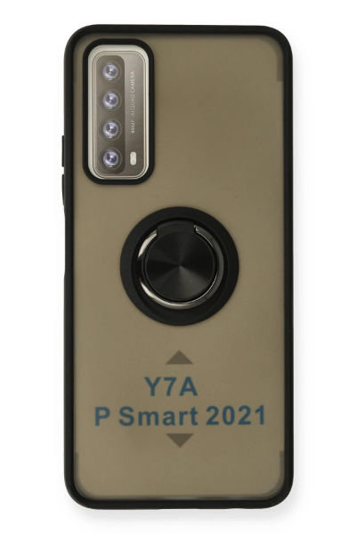 Newface Huawei P Smart 2021 Kılıf Montreal Yüzüklü Silikon Kapak - Siyah resmi