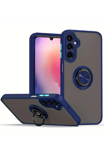 Newface Samsung Galaxy A05S Kılıf Montreal Yüzüklü Silikon Kapak - Lacivert resmi