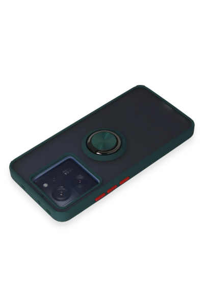 Newface Xiaomi Mi 13T Kılıf Montreal Yüzüklü Silikon Kapak - Yeşil resmi