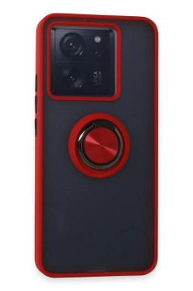 Newface Xiaomi Mi 13T Kılıf Montreal Yüzüklü Silikon Kapak - Kırmızı resmi