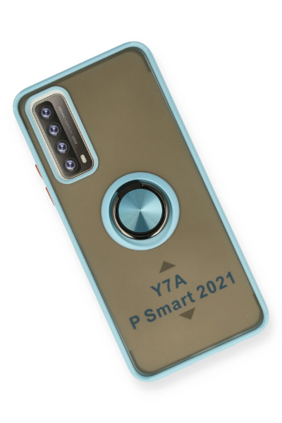 Newface Huawei P Smart 2021 Kılıf Montreal Yüzüklü Silikon Kapak - Buz Mavi resmi