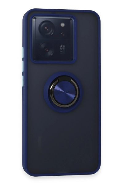 Newface Xiaomi Mi 13T Kılıf Montreal Yüzüklü Silikon Kapak - Lacivert resmi