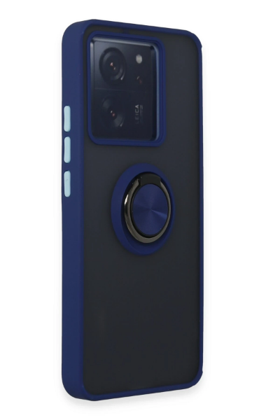 Newface Xiaomi Mi 13T Kılıf Montreal Yüzüklü Silikon Kapak - Lacivert resmi