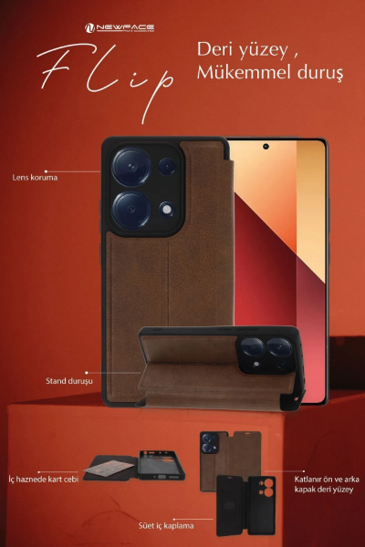Newface Samsung Galaxy A55 5G Kılıf Flip Cover - Siyah resmi