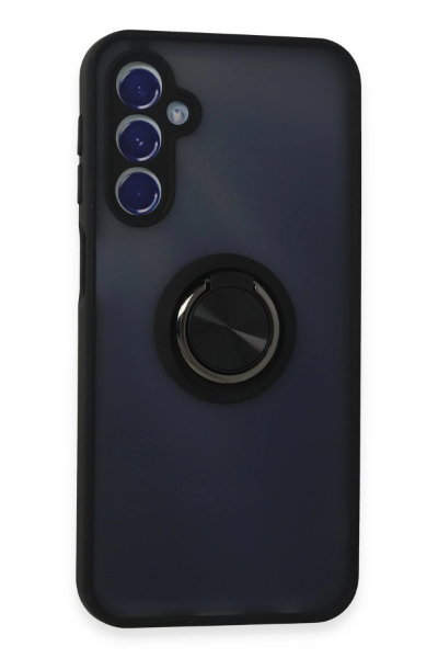 Newface Samsung Galaxy M34 5G Kılıf Montreal Yüzüklü Silikon Kapak - Siyah resmi