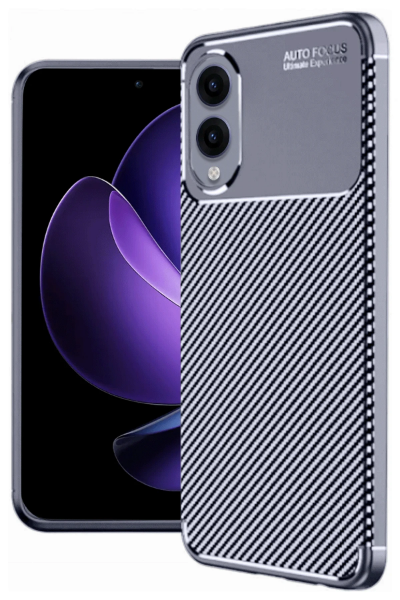 Newface Samsung Galaxy S25 Edge Kılıf Auto Focus Karbon Kapak - Lacivert resmi