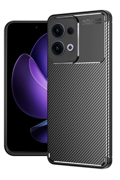 Newface Oppo Reno 13 Pro Kılıf Auto Focus Karbon Kapak - Siyah resmi