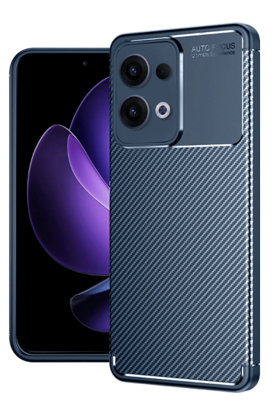 Newface Oppo Reno 13 Pro Kılıf Auto Focus Karbon Kapak - Lacivert resmi