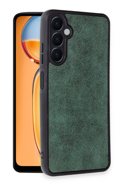 Newface Samsung Galaxy A55 5G Kılıf Aras Deri Kapak - Koyu Yeşil resmi