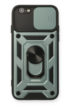 Newface iPhone 6 Kılıf Pars Lens Yüzüklü Silikon - Yeşil resmi