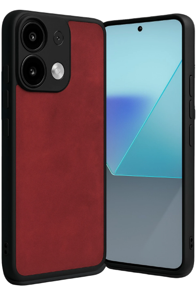 Newface Xiaomi Redmi Note 13 Pro 4G Kılıf Aras Deri Kapak - Kırmızı resmi