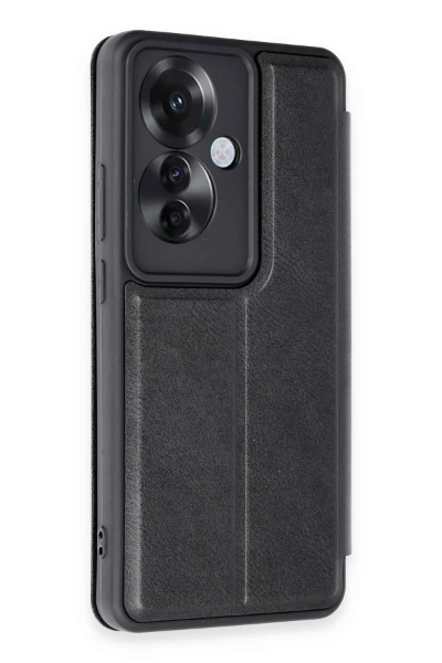Newface Oppo Reno 11F Kılıf Flip Cover - Siyah resmi
