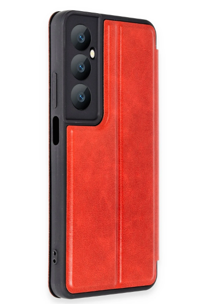 Newface Realme C65 Kılıf Flip Cover - Kırmızı resmi