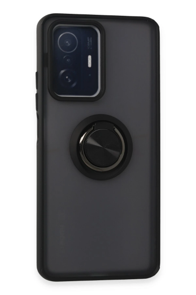 Newface Xiaomi Mi 11T Pro Kılıf Montreal Yüzüklü Silikon Kapak - Siyah resmi