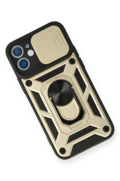 Newface iPhone 11 Kılıf Pars Lens Yüzüklü Silikon - Gold resmi
