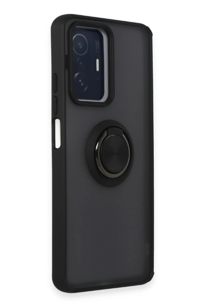 Newface Xiaomi Mi 11T Pro Kılıf Montreal Yüzüklü Silikon Kapak - Siyah resmi