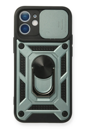 Newface iPhone 11 Kılıf Pars Lens Yüzüklü Silikon - Yeşil resmi