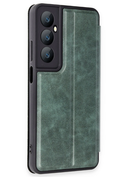 Newface Realme C65 Kılıf Flip Cover - Koyu Yeşil resmi
