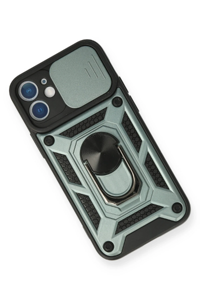 Newface iPhone 11 Kılıf Pars Lens Yüzüklü Silikon - Yeşil resmi