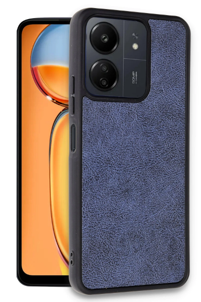 Newface Xiaomi Redmi 13C Kılıf Aras Deri Kapak - Lacivert resmi