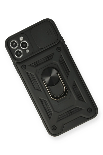 Newface iPhone 11 Pro Kılıf Pars Lens Yüzüklü Silikon - Siyah resmi