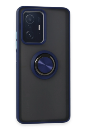 Newface Xiaomi Mi 11T Pro Kılıf Montreal Yüzüklü Silikon Kapak - Lacivert resmi