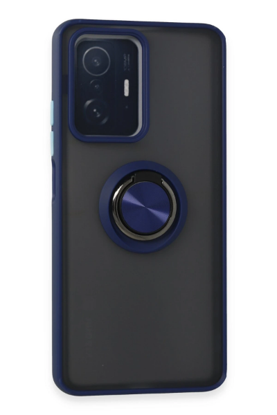 Newface Xiaomi Mi 11T Pro Kılıf Montreal Yüzüklü Silikon Kapak - Lacivert resmi