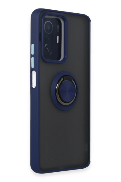 Newface Xiaomi Mi 11T Pro Kılıf Montreal Yüzüklü Silikon Kapak - Lacivert resmi