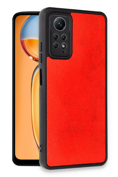 Newface Xiaomi Redmi Note 12 Pro 4G Kılıf Aras Deri Kapak - Kırmızı resmi