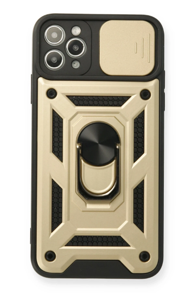 Newface iPhone 11 Pro Kılıf Pars Lens Yüzüklü Silikon - Gold resmi