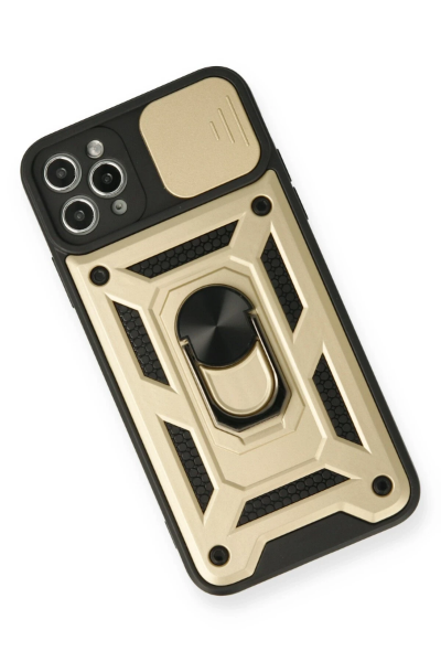 Newface iPhone 11 Pro Kılıf Pars Lens Yüzüklü Silikon - Gold resmi
