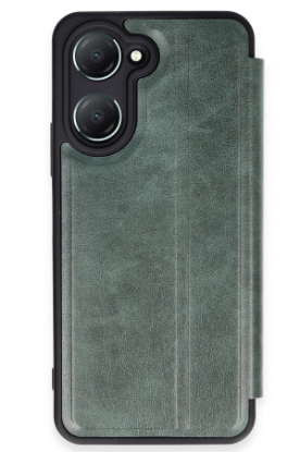 Newface Vivo Y18 Kılıf Flip Cover - Koyu Yeşil resmi