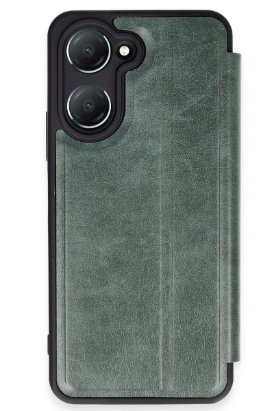 Newface Vivo Y18 Kılıf Flip Cover - Koyu Yeşil resmi