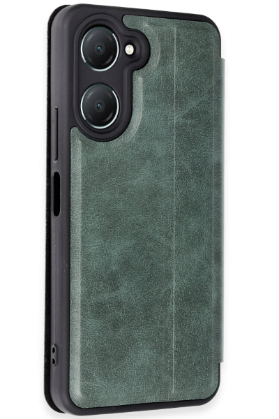 Newface Vivo Y18 Kılıf Flip Cover - Koyu Yeşil resmi