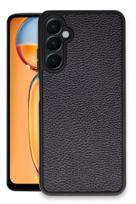 Newface Samsung Galaxy M15 Kılıf Aras Deri Kapak - Siyah resmi