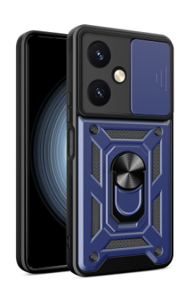 Newface Vivo Y27 Kılıf Pars Lens Yüzüklü Silikon - Lacivert resmi