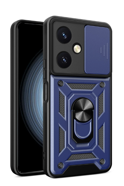 Newface Vivo Y27 Kılıf Pars Lens Yüzüklü Silikon - Lacivert resmi