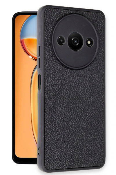 Newface Xiaomi Redmi A3 4G Kılıf Aras Deri Kapak - Siyah resmi