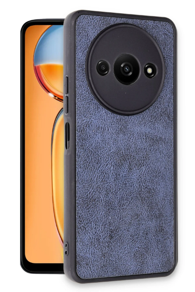 Newface Xiaomi Redmi A3 4G Kılıf Aras Deri Kapak - Lacivert resmi