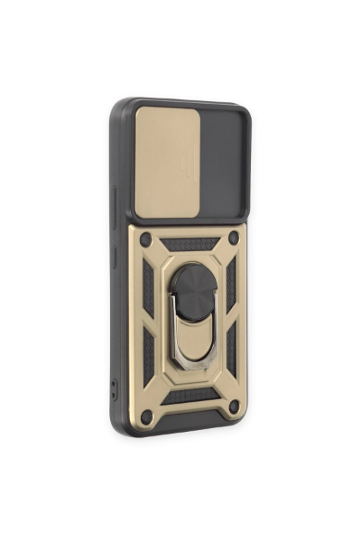 Newface Samsung Galaxy S24 Kılıf Pars Lens Yüzüklü Silikon - Gold resmi
