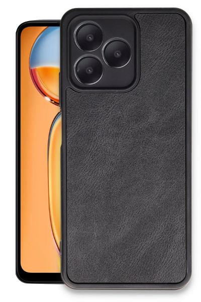 Newface Realme Note 50 4G Kılıf Aras Deri Kapak - Siyah resmi