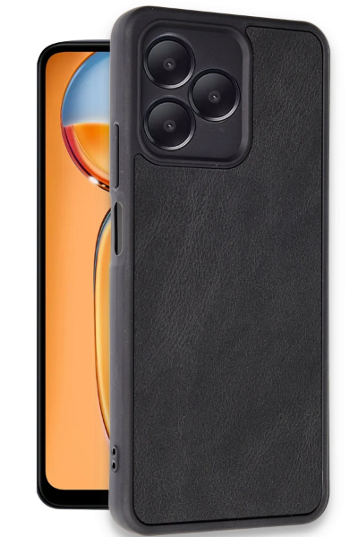 Newface Realme Note 50 4G Kılıf Aras Deri Kapak - Siyah resmi