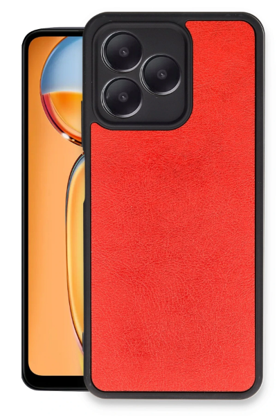 Newface Realme Note 50 4G Kılıf Aras Deri Kapak - Kırmızı resmi