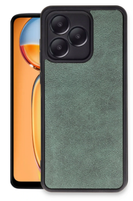 Newface Realme Note 50 4G Kılıf Aras Deri Kapak - Koyu Yeşil resmi