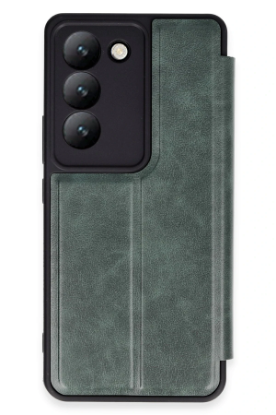 Newface Vivo V30 Lite 4G Kılıf Flip Cover - Koyu Yeşil resmi