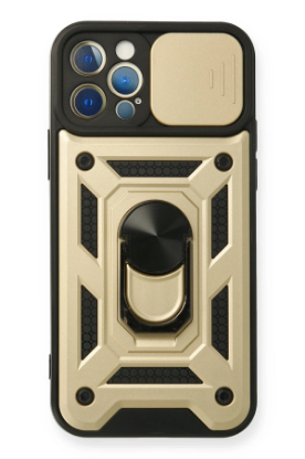 Newface iPhone 12 Pro Kılıf Pars Lens Yüzüklü Silikon - Gold resmi