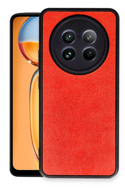 Newface Realme 12 5G Kılıf Aras Deri Kapak - Kırmızı resmi