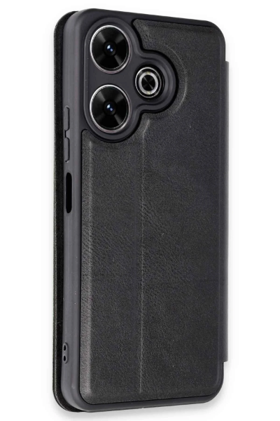 Newface Xiaomi Redmi 13 4G Kılıf Flip Cover - Siyah resmi