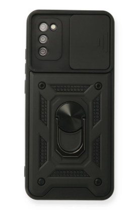 Newface Samsung Galaxy A02S Kılıf Pars Lens Yüzüklü Silikon - Siyah resmi