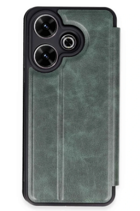 Newface Xiaomi Redmi 13 4G Kılıf Flip Cover - Koyu Yeşil resmi